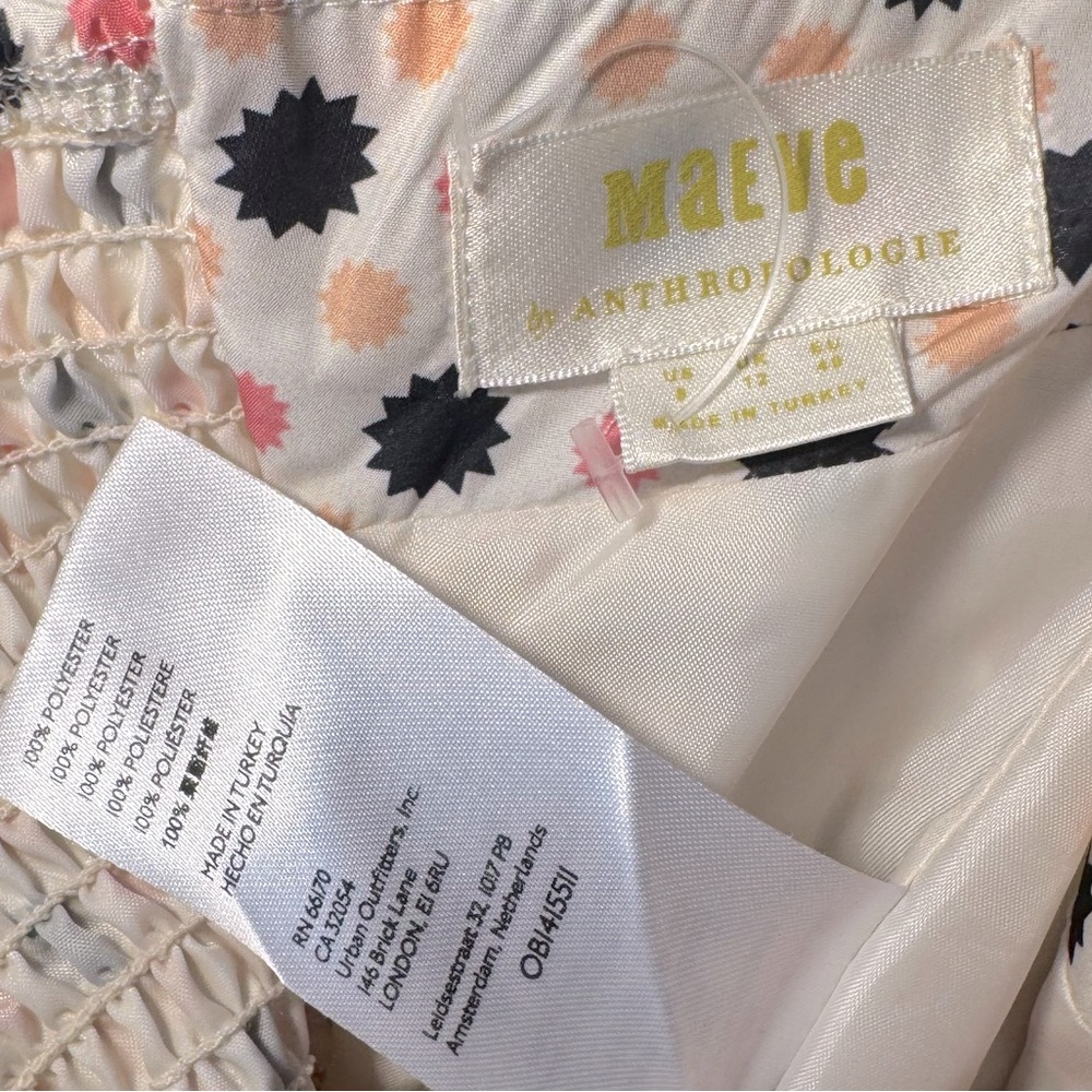 Anthro Maeve Neutral Motif Bow-Tie One-Shoulder Tank NWOT Sz 8 - Picture 8 of 10